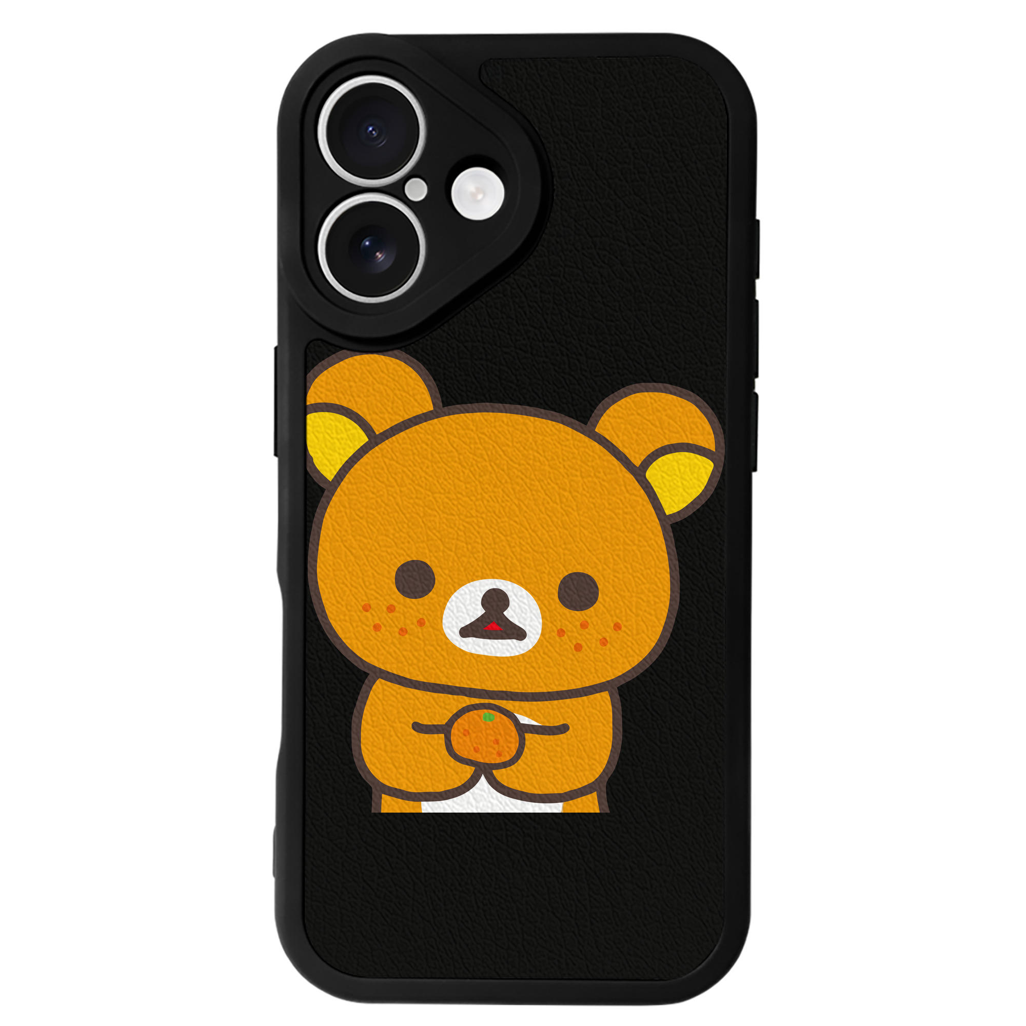 （画像用） リラックマ リラックマ キイロイトリ Rilakkuma Korilakkuma Kiiroitori 【iPhone 16シリーズ対応】シリコンスマホケース（レザー調） 材質：シリコン